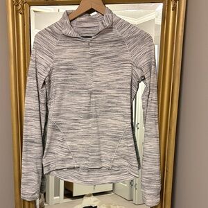 lululemon athletica Gray and Black Striped Quarter Zip Jacket
